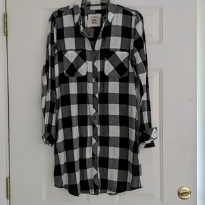 So Flannel Casual Shirt Dress